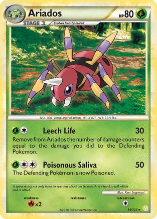 Ariados (015) - HS  - Rare - Reverse Holofoil