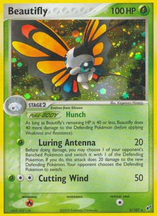 Beautifly (002) - D  - Holo Rare - Reverse Holofoil