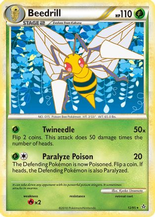 Beedrill (012) - U  - Rare - Reverse Holofoil