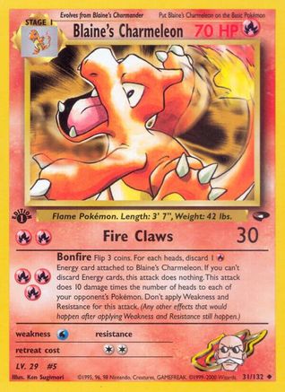 Blaine's Charmeleon (031/132) - GC  - Uncommon - 1st Edition
