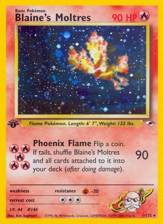 Blaine's Moltres (001/132) - GH  - Holo Rare - Unlimited Holofoil
