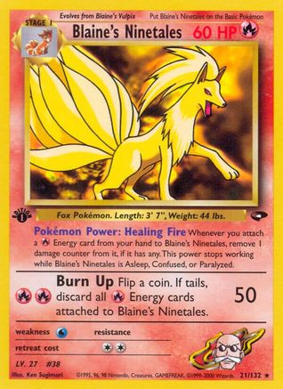 Blaine's Ninetales (021/132) - GC  - Rare - 1st Edition
