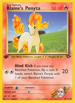 Blaine's Ponyta (064/132) - GC  - Common - 1st Edition
