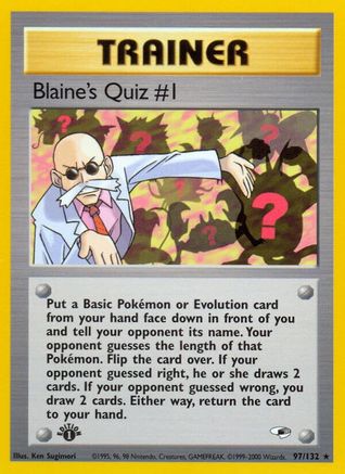 Blaine's Quiz #1 (097/132) - GH  - Rare - 1st Edition