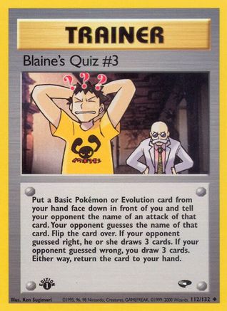 Blaine's Quiz #3 (112/132) - GC  - Uncommon - 1st Edition