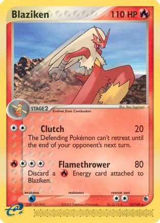 Blaziken (015/109) - RAS  - Rare - Reverse Holofoil
