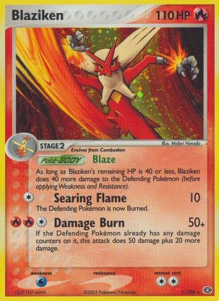 Blaziken (001) - E  - Holo Rare - Reverse Holofoil