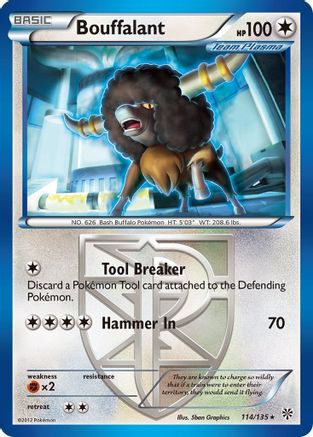 Bouffalant (Team Plasma) (114) - PS  - Rare - Reverse Holofoil