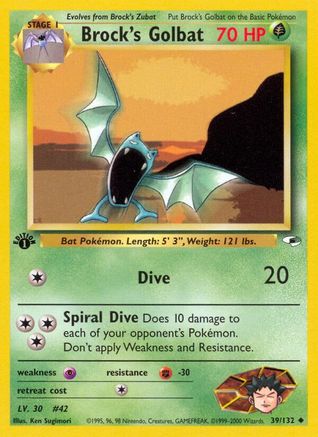 Brock's Golbat (039/132) - GH  - Uncommon - 1st Edition