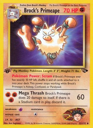 Brock's Primeape (035/132) - GC  - Uncommon - 1st Edition