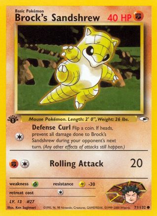 Brock's Sandshrew (71) (071/132) - GH  - Common - 1st Edition