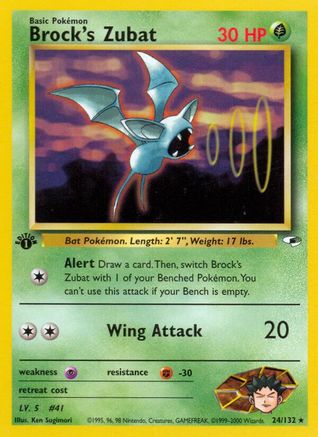 Brock's Zubat (24) (024/132) - GH  - Rare - 1st Edition