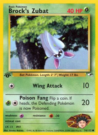 Brock's Zubat (74) (074/132) - GH  - Common - 1st Edition