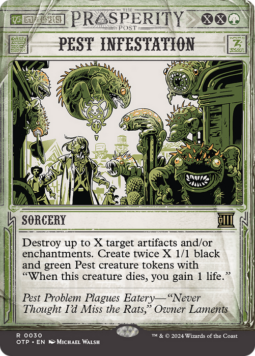 Pest Infestation (OTP-030) - rare: (Showcase) (Borderless) - Foil