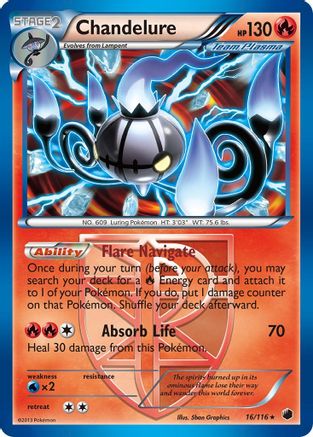 Chandelure (Team Plasma) (016) - PF  - Holo Rare - Reverse Holofoil
