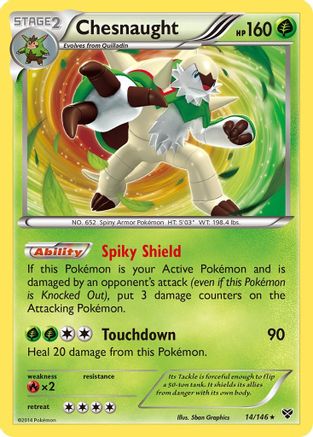 Chesnaught (014/146) - XBS  - Holo Rare - Reverse Holofoil
