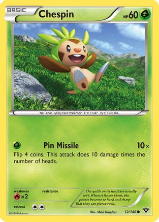 Chespin (012/146) - XBS  - Common - Reverse Holofoil