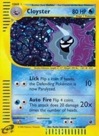 Cloyster (8) (008) - E  - Holo Rare - Reverse Holofoil