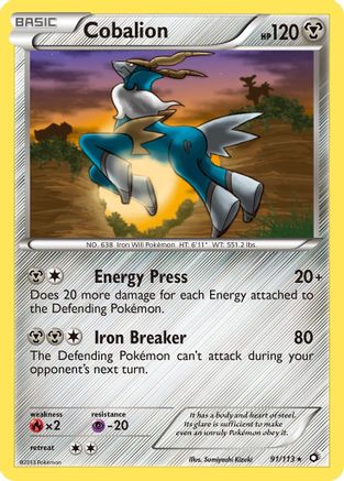 Cobalion (091/113) - LT  - Holo Rare - Reverse Holofoil