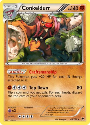 Conkeldurr (64) (064) - NV  - Holo Rare - Reverse Holofoil