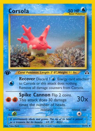 Corsola (037/75) - ND  - Uncommon - 1st Edition