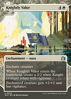 Knightly Valor (WOT-008) - uncommon: (Showcase) (Borderless) - Foil