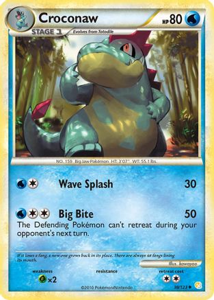 Croconaw (038) - HS  - Uncommon - Reverse Holofoil
