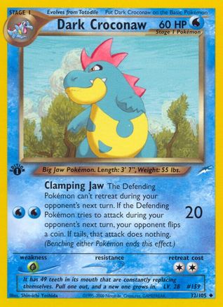 Dark Croconaw (032/105) - ND  - Uncommon - 1st Edition