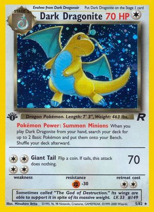 Dark Dragonite (5) (005/82) - TR  - Holo Rare - 1st Edition Holofoil