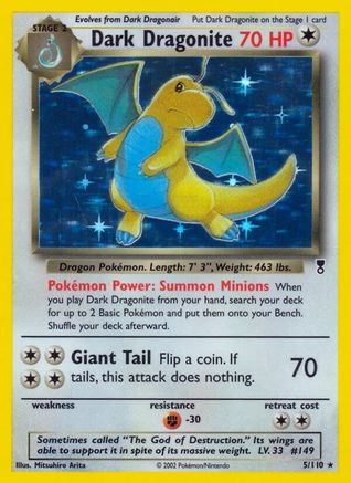 Dark Dragonite (005) - LC  - Holo Rare - Reverse Holofoil