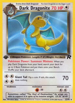 Dark Dragonite (22) (022/82) - TR  - Rare - 1st Edition