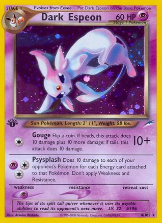 Dark Espeon (004) - ND  - Holo Rare - Unlimited Holofoil