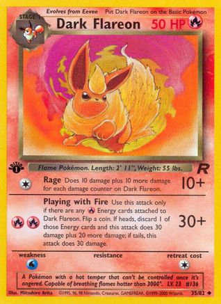 Dark Flareon (035/82) - TR  - Uncommon - 1st Edition