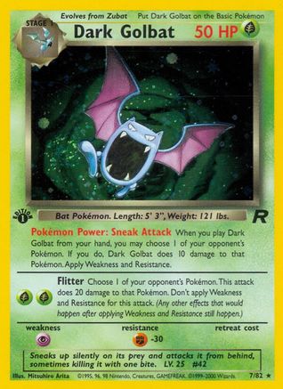 Dark Golbat (7) (007/82) - TR  - Holo Rare - 1st Edition Holofoil