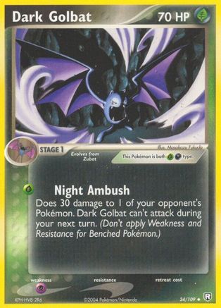 Dark Golbat (034/109) - TRR  - Uncommon - Reverse Holofoil