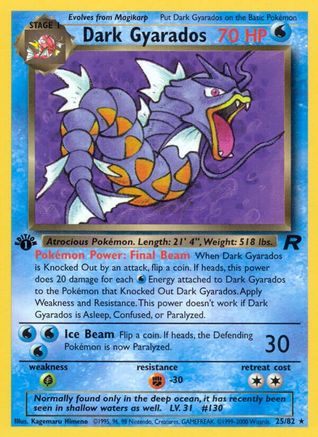Dark Gyarados (25) (025/82) - TR  - Rare - 1st Edition