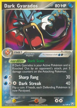 Dark Gyarados (036/109) - TRR  - Uncommon - Reverse Holofoil