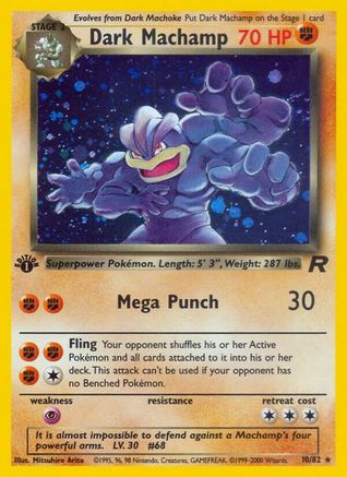 Dark Machamp (10) (010/82) - TR  - Holo Rare - 1st Edition Holofoil