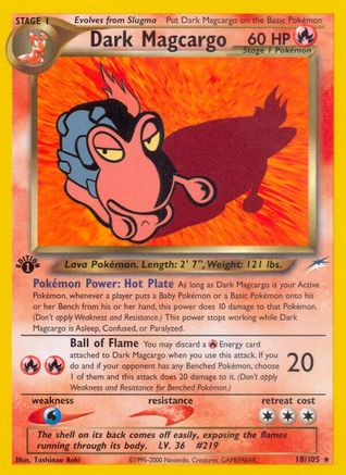Dark Magcargo (018/105) - ND  - Rare - 1st Edition
