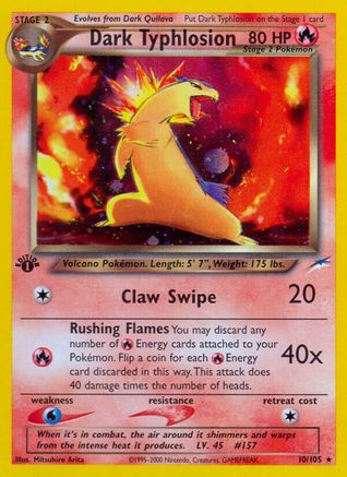 Dark Typhlosion (010/105) - ND  - Holo Rare - 1st Edition Holofoil