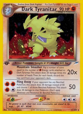 Dark Tyranitar (011) - ND  - Holo Rare - Unlimited Holofoil