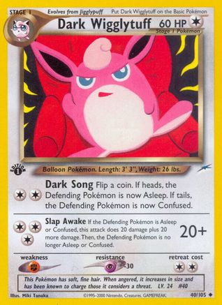 Dark Wigglytuff (040/105) - ND  - Uncommon - 1st Edition