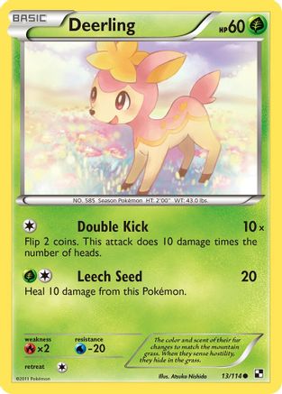 Deerling (013/114) - BAW  - Common - Reverse Holofoil