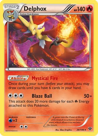 Delphox (026/146) - XBS  - Holo Rare - Reverse Holofoil