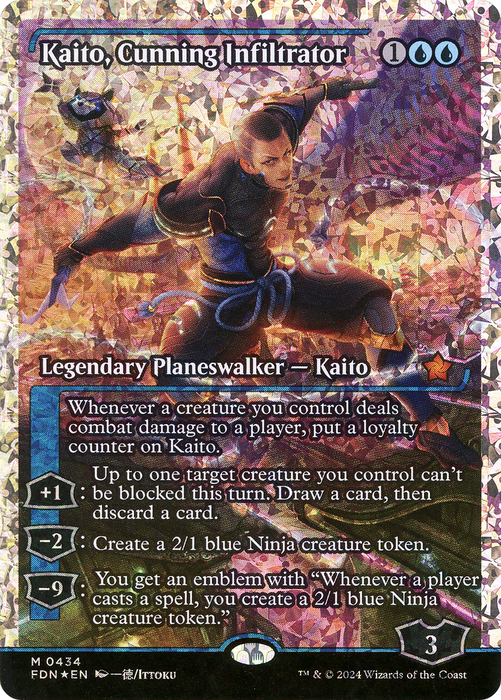 Kaito, Cunning Infiltrator (FDN-434) - mythic: (Showcase) - Foil