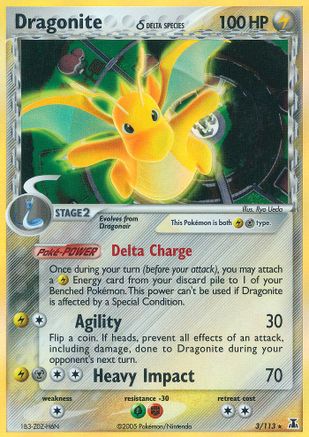 Dragonite (Delta Species) (003) - DS  - Holo Rare - Reverse Holofoil