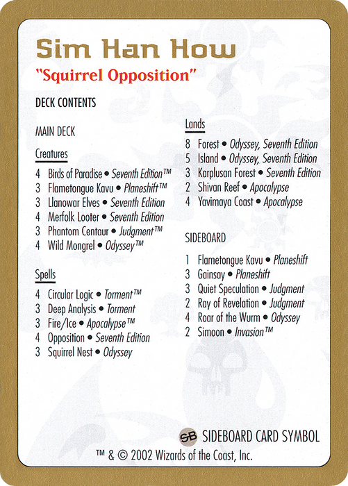 Sim Han How Decklist (WCD-SHH0B) - common