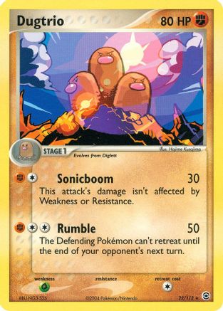 Dugtrio (022/112) - FL  - Rare - Reverse Holofoil