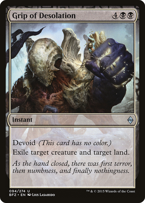 Grip of Desolation (BFZ-094) - uncommon: (devoid) - Foil