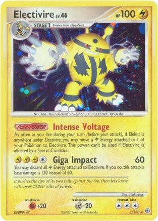 Electivire (003/130) - DAP  - Holo Rare - Reverse Holofoil